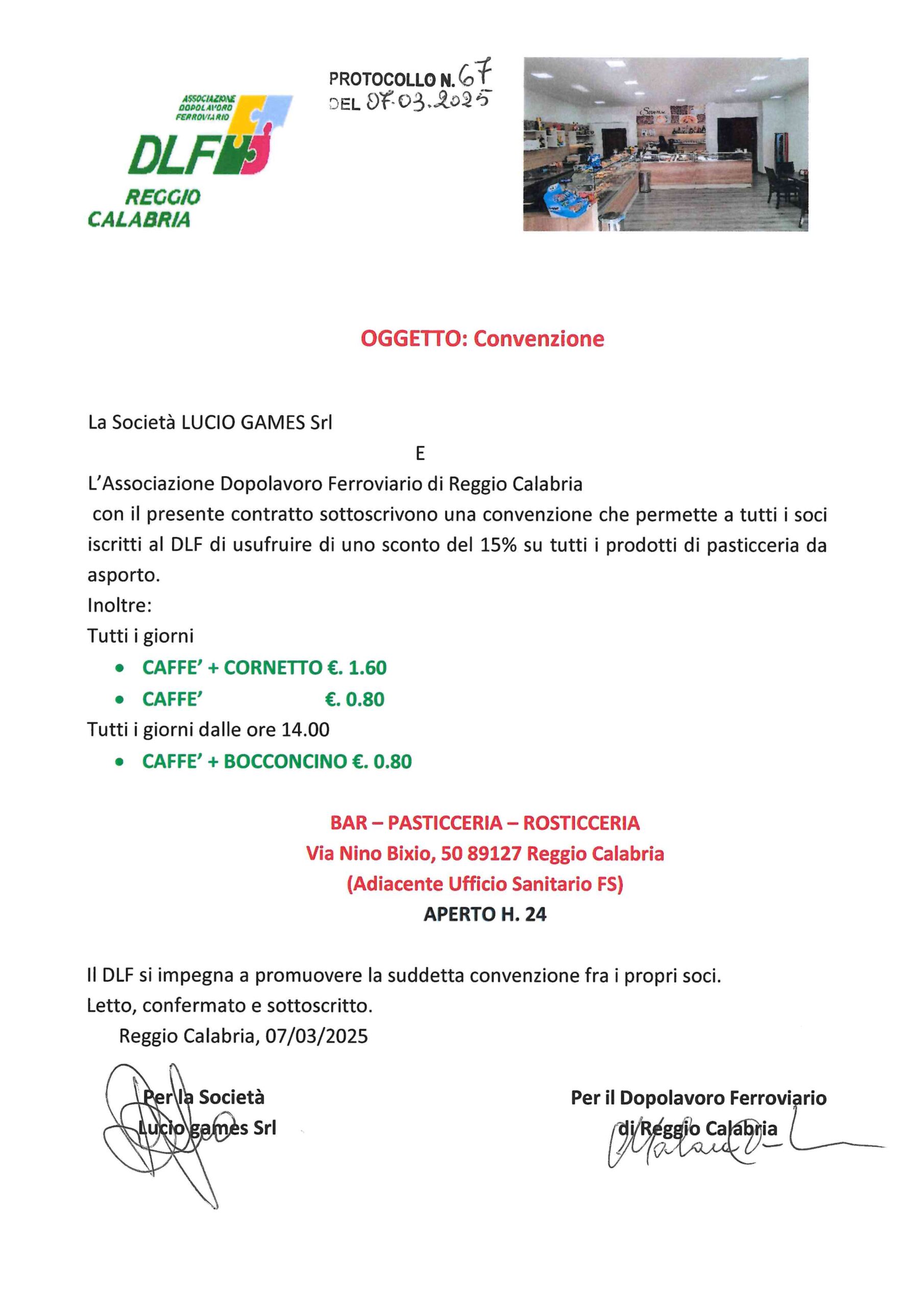 Convenzione Bar Via Nino Bixio