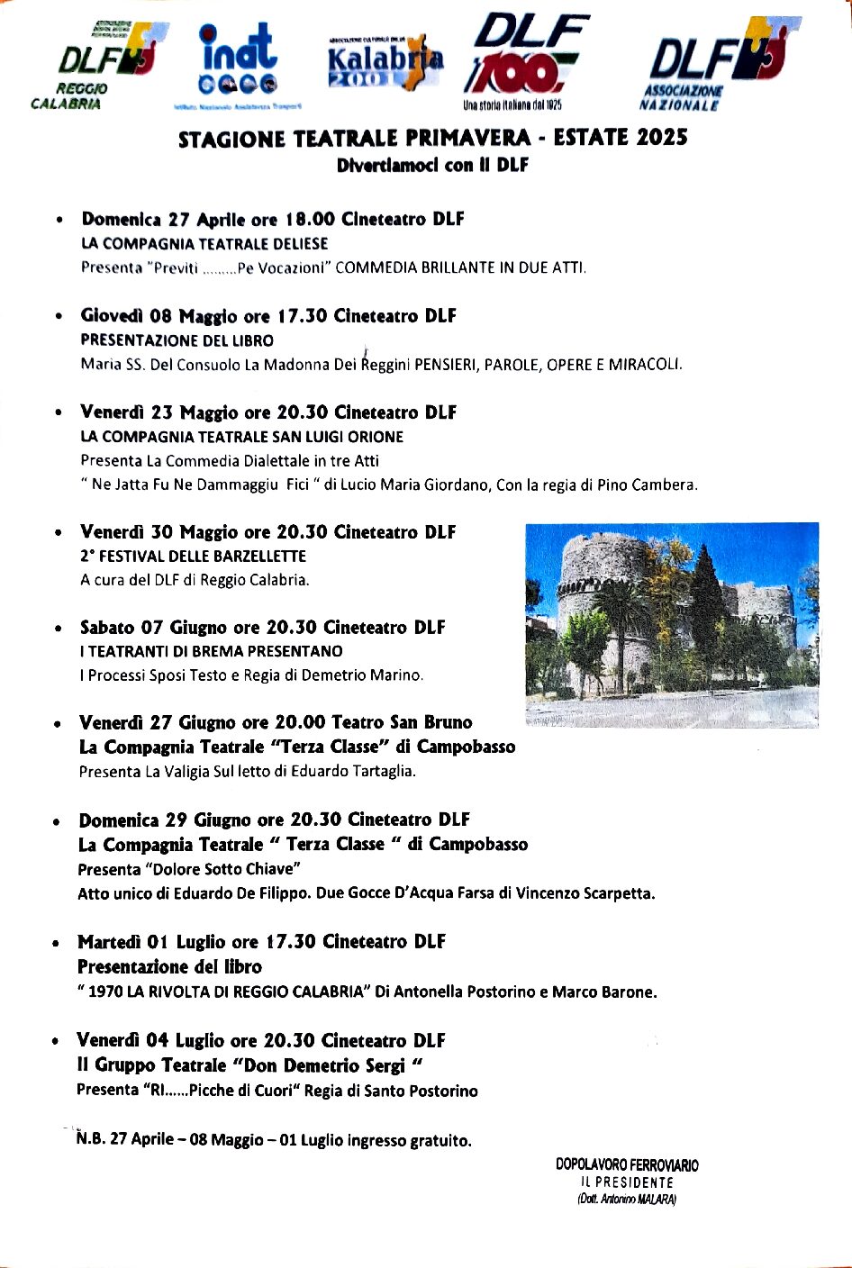 STAGIONE TEATRALE PRIMAVERA – ESTATE 2025