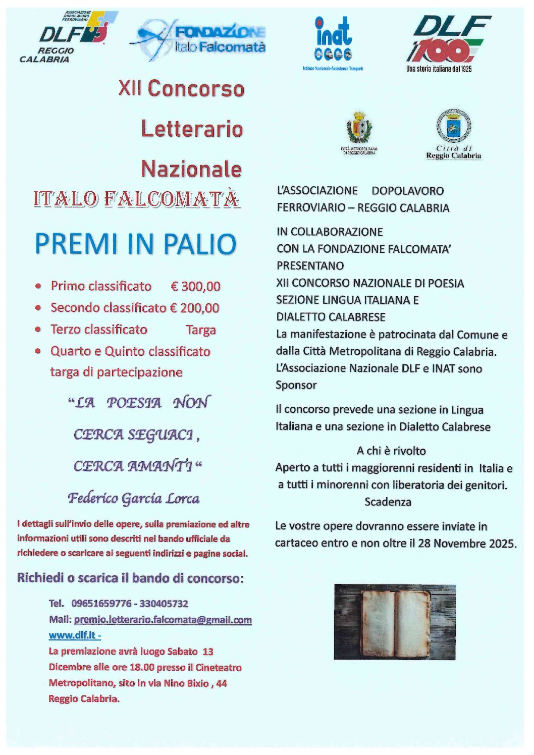 XII Concorso Letterario Nazionale ” Italo Falcomatà “